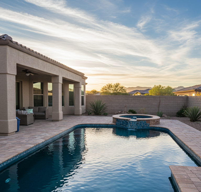 new pool construction company arizona a new pool being built in surprise az